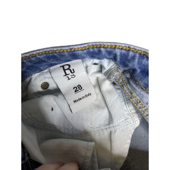 R13 Kate Skinny Jean Size 28 distressed raw hem made in Italy - Picture 7 of 14